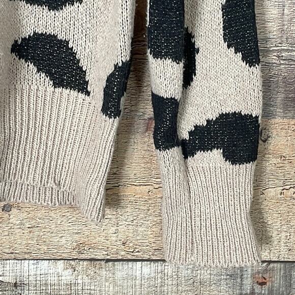 Hayden Los Angeles Tan Leopard Print Crew Neck Sweater Size Medium - Picture 3 of 8